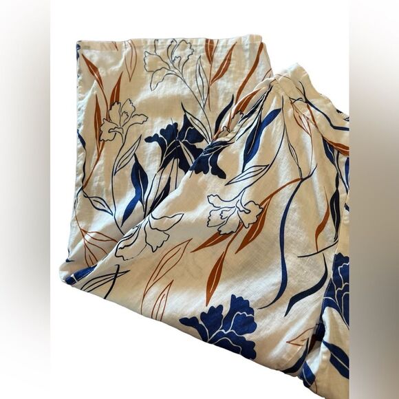 Rachel Roy Wide Leg Linen Pants womens M Lightweight Flowy Cropped 2 Pockets - Picture 3 of 6